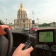 The electronic map of the streets and monuments in the car’s area appear on a mobile color computer monitor on the dashboard of the vehicle in Paris Wednesday July 10, 1996 as Michelin in partnership with Sony developed a locating mechanism for the car working off a small GPS antenna.